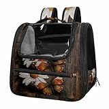 otnrnondcl Daisy Butterfly on Rustic Wooden (2) Cat Backpack Carrier Pet Backpack Carrier for Small Dogs and Medium cat Puppy Kitten Bunny