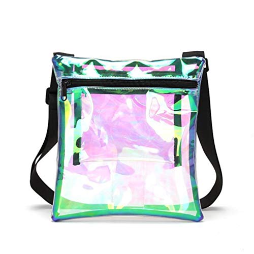 Harddo Clear Bag - Bolsa de la compra transparente con cremallera (perfecta para el trabajo, la playa o para viajar, con correa ajustable) multicolor multicolor
