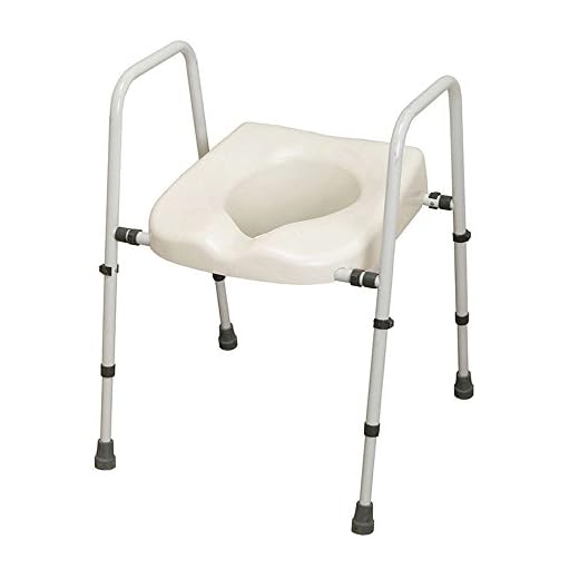 NRS Healthcare M66613 Mowbray Toilet Seat and Frame Lite - Width Adjustable - Flat Pack