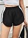 Fisoew Womens Striped Track Shorts High Waisted Dolphin Workout Running Athletic Sweat Shorts Black