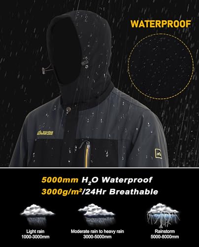 Magcomsen MCSC19M059-190-BLACK GREY-3XL Rain Coats For Men Waterproof Jackets Mens Windbreaker Jackets Lightweight Jacket Mountain Jacket Breathable Spring Raincoats Hiking Jacket thumb #2