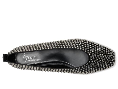 Naturalizer Women's 39 Edit Carla Ballet Flat, Black Satin, 9.52