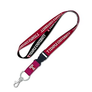 WinCraft NCAA Temple Owls Lanyard with Detachable Buckle, 1-Inch
