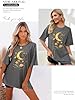 WIEIYM Women's Oversized T-Shirt, Boho Sun and Moon Graphic Tee, Baggy Celestial Printed Tops, Casual Loose Fit Dropped Shoulder Summer T-Shirt, Aesthetic Festival Shirt Dark Grey #2