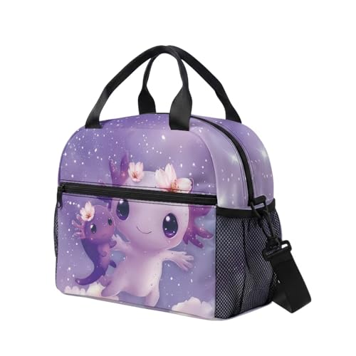 Bolsa de almuerzo de ajolote morado infantil para el picnic del colegio 3