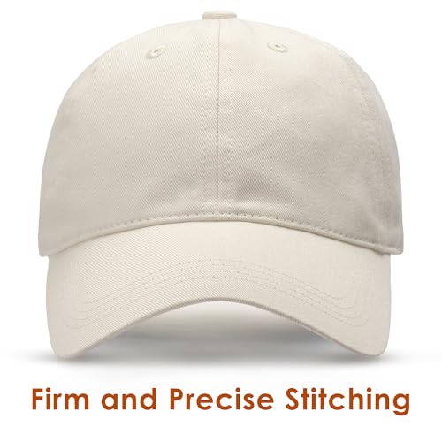 spxkd Baseball Cap for Men Women Washed Cotton Unstructured Baseball Hats Breathable Unisex Golf Dad Hat Beige — view 2