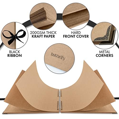 Bstorify Scrapbook Album, (198 PCS), 70 Pages 25.4 x 25.4 CM With 174 PCS Scrapbooking Paper, 10 PCS Metallic Marker Pens - Image 4