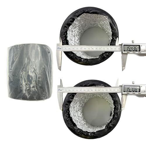 LOOTICH PVC Alu Flexrohr Ø153mm Länge 2.5m Abluftschlauch Flexibel Luftleitungen Rohr Flexschlauch für Badezimmer Küche Hydroponik HVAC Lüftung 2 Stück Schlauchschelle Edelstahl Schwarz