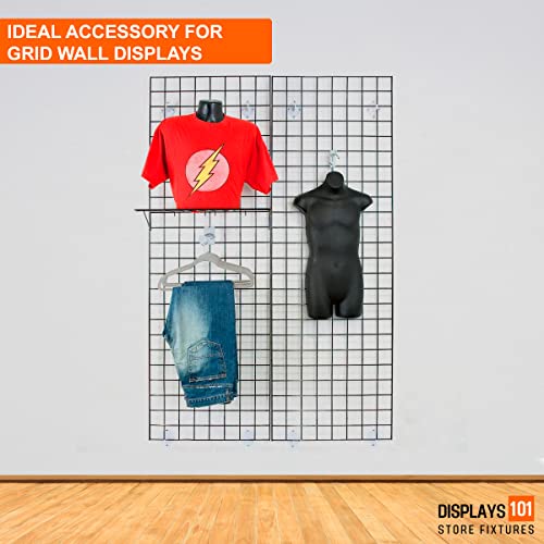 Displays101 - Black Gridwall Mount Brackets For Grid Or Slatgrid Panels, Ideal To Display Gridwall Panels On The Wall, Pack Of 12 Grid Panel Brackets #TOP3