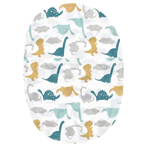 Funda extraíble imprescindible para bebés de 3 meses para recién nacidos, muselina, dinosaurio, floral, algodón, súper suave, turbante, diademas de 6 a 12 meses (blanco, talla única)