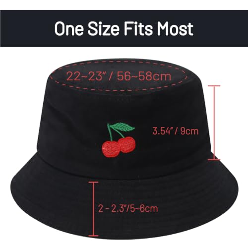 Image of Cotton Bucket Hat for Women Men Summer Travel Sun Beach Bucket Cap, Unisex Outdoor Fisherman Hat
