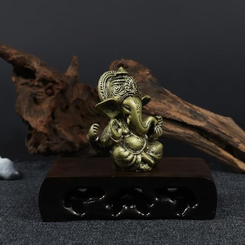 Estatua de Buda Lord Ganesha de piedra artificial miniatura 6
