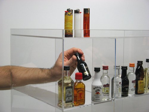 RCS Plastics Commercial Display for Mini Sampler 50ml Liquor Shot Airplane Bottles Nips Also Any Other Point of Sale Items Clear