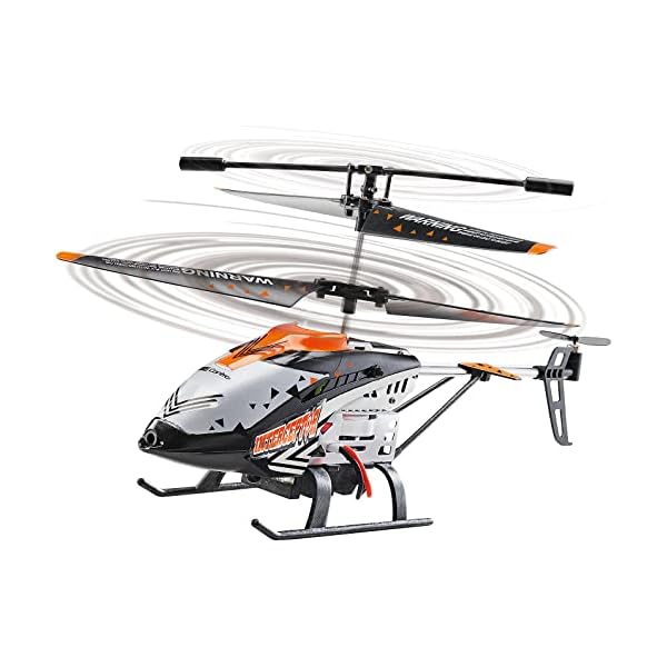 Revell Control 23817 RC Helikopter mit Fernbedienung Interceptor, Anti-Crash-Sensor, GHz, Start/Landung auf Knopfdruck, HÃ¶hensensor Ferngesteuerter Hubschrauber, Silber/Orange, 24 cm – Bild 5