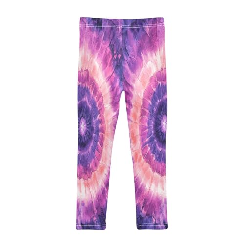 Boccsty Tie Dye Pattern Purple Pink Girls Leggings Kids Yoga Pants Dance Active Tights 4T2