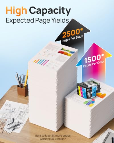 Image of LC506XL Ink Cartridges Replacement for Brother LC506 XL MFC-J4555DW | For Brorther LC506 Ink Cartridges use with MFC-J4355DW MFC-J4555DW MFC-J4557DW MFC-J5010DW MFC-J5110DW Printer (4 Pack)