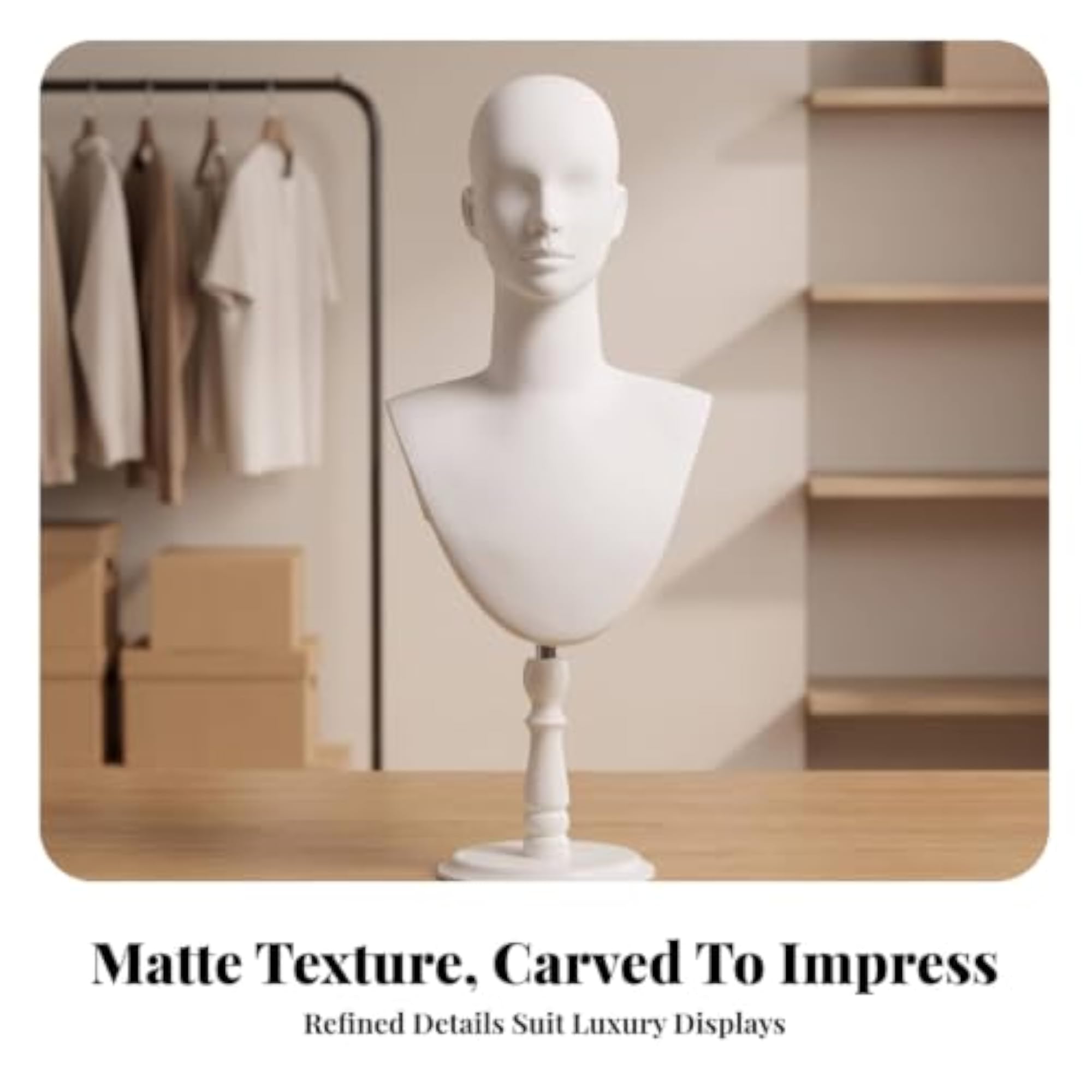 Versatile Head with Stand Tabletop Hairpiece Display Stand