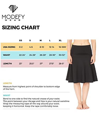Women's Swim Skirt With Upf 50+ Sun Protection, Performance Active Bathing Suit Skirt, Modest Swimwear For Women, Adjustable Length Swim Skirt (X-Large) Black #TOP5