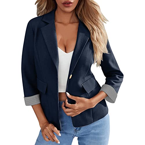 Manteau femme col en V grande taille noir foncé lot de 3 avec poches et manches 3/4