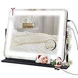 ILLUMINATION PERSONNALISABLE : Ce miroir cosmétique propose trois ambiances lumineuses - chaude, froide et naturelle, avec intensité réglable. Commande tactile pour un ajustement personnalisé.