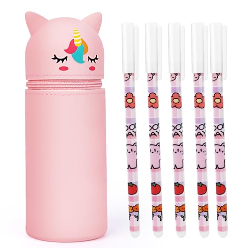 Astuccio Scuola Silicone, 2 in 1 Astuccio Retrattile Penna per Custodia Scatola 3D Motivo Astuccio Scuola, Adatto per Studenti e Bambini per Dare la Borsa Matita Studio