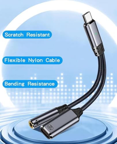 Image of Wefly USB C to 3.5mm Headphone and Charger Adapter with PD 100W 60W Fast Charging, USB C to Audio Jack Type C to Aux Cord for 1Phone 16 15, Gal /axy S24 /S23 /S22 Ultra+, Pro /Air, Pixel 9 /8+ (TYS -299)