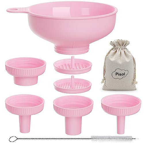 Imbuti da Cucina a Bocca Larga, Imbuto di Plastica di Qualità Alimentare Pisol per Cottura e Conservazione con 4 Bocche di Diverse Dimensioni per Riempire Vasi Mason a Bocca Larga e Regolare