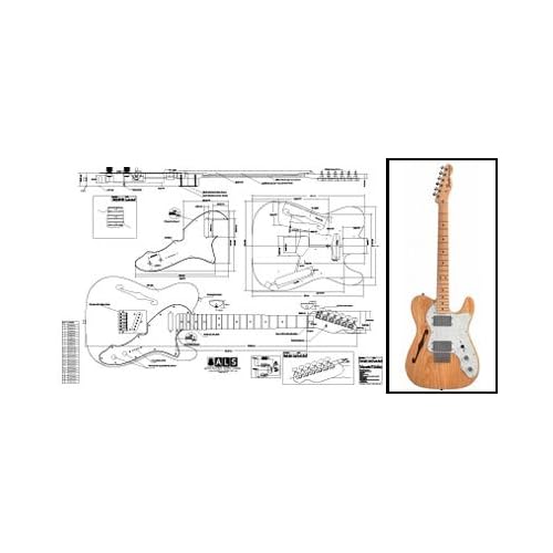 Plan de Fender Telecaster Thinline Guitarra Eléctrica - Impresión a Escala Completa