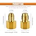 GAOLAOSY 6PCS R134A Brass Refrigerant Tank Adapters, 1/4 SAE Male to 1/2 ACME Female Flare Adapter, R134A R12 Vacuum Pump Adapter Fitting, Universal for Automotive AC Refrigerant System