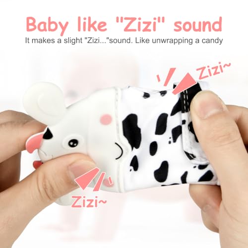 Image of 2Pack Silicone Teething Mitt, Cow Baby Teething Toy for 0-6 6-12 Months, Food Grade Silicone Infant Teething Mitten, BPA-Free Baby Chew Toys for Pain Relief, Sucking Needs
