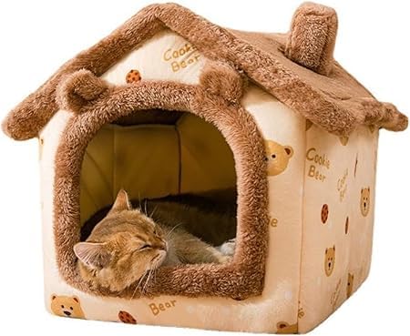 Wnicek ペットハウス 折りたたみ式 折りたたみ式 キャットハウス 犬 猫 ペットハウス ドーム型 猫こたつ 寝袋 犬ハウス ペットベッド 犬用 ハウス ペットハウス 春 秋 冬 暖かい ふわふわ 休憩所 遊び場 分解して洗えます 小型犬 犬小屋 寒さ