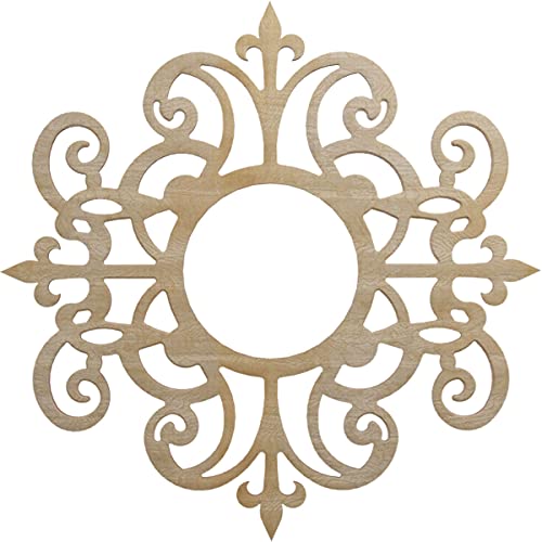 Ekena Millwork 22" OD x 7 1/8" ID x 3/8" T Dijon Wood Fretwork Pierced Ceiling Medallion, Hickory