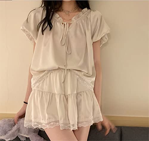 Chemise de nuit victorienne LJIANGD anti-irritation en dentelle douce