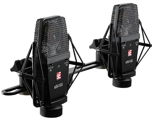 sE Electronics SE4100-PAIR Factory Matched Pair of SE4100 Large Diaphragm Condenser Microphones w/Mounting and Case