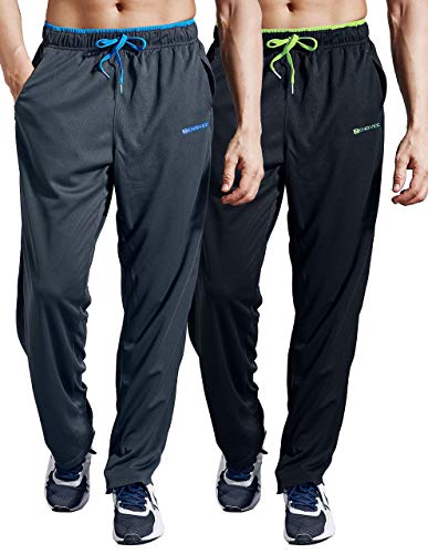 Zengvee Athletic Men's Pockets 3 Pack Light Weight Open Bottom Jersey Sweatpant With Zipper Pockets For Workout, Gym, Running, Training #TOP1