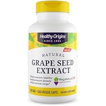 Healthy Origins Grape Seed Extract 300 mg, 150 Veggie Capsules - MegaNatural-BP, Made from California Grapes, Supports Metabolic & Heart Health - High Polyphenol Antioxidant - 5 Month Supply