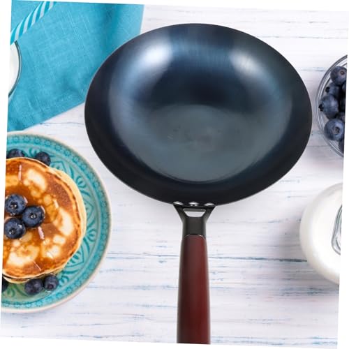 Wok de hierro antiadherente con mango para cocina miniatura 7