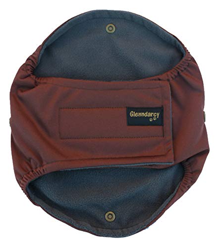 Glenndarcy Diamond Multi-directionele hondenbuikband - urine-incontinentie - koffie kleine en 2 wasbare pads