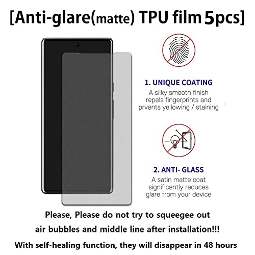 [5+2] 5 Anti-glare(matte) TPU film Screen protector + 2 Lens Protector compatible with iPhone 15 plus 5G 2023 Easy to Install TPU Film screen protector Scratch Resistant [Perfect Fit for 3D edge by TUFF STONE - Used condition - Image 2