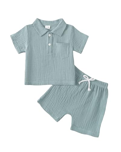 Image of Toddler Boys Clothes Baby Boy Outfit Summer Shirt Little Boy Shorts Set Cotton Clothes for Boys