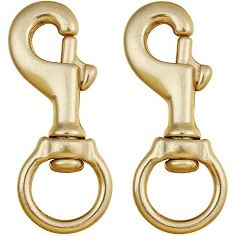 AOWESM 3-1/4 Inch Solid Brass Swivel Bolt Snap Hooks 7/8 Inch Swivel Eye Single Ended Scuba Diving Clips Keychain Holder for Dog Collar, Pet Leash, Flag Halyard and More (2 Pieces) Cover