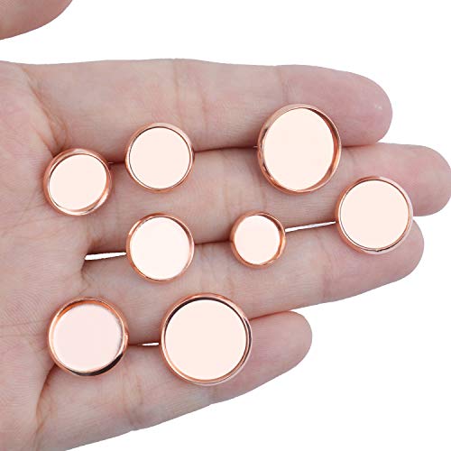 Aylifu 40Pcs 4 Size(8Mm/10Mm/12Mm/14Mm) Earring Cabochon Setting Post Tray Round Copper Stud Earring And 40Pcs Bullet Earring Backs For Diy Jewelry Making,Rose Gold #TOP6