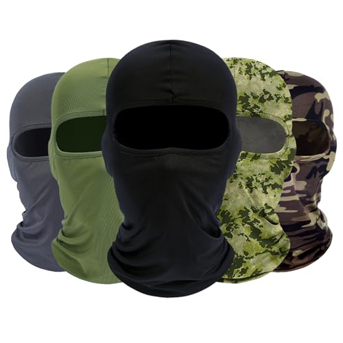 Image of ROXUN Balaclava Ski Mask, 5 Pack Neck Gaiter Motorcycle Summer Cooling | UV Protection Shiesty, Windproof Scarf for Men /Women, Face Mask, Versatile Use
