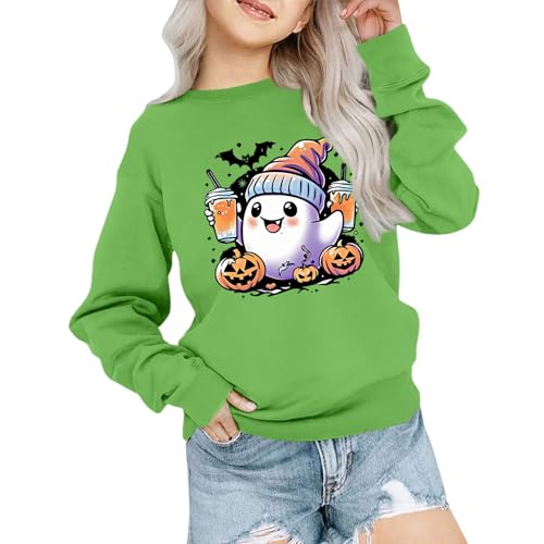 Girls Cute Halloween Sweatshirt Pullover with Pumpkin Print Casual Fall Top for Holiday Shirt3