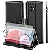 WuGlrz Coque pour Samsung Galaxy A13 4G(Non Applicable au Galaxy A13 5G) avec 2 Pièces Verre Trempé Protection écran,Luxe PU Cuir Portefeuille Housse avec Magnétique Flip Protection Case-Noir