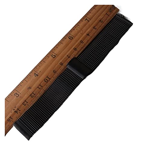 SDFFGHJ Watchband Accessories Fashion Watches Men Straps Bracelet 18m 20mm 22mm 24mm Shark Mesh Stainless Steel Metal Black(Black,22mm)