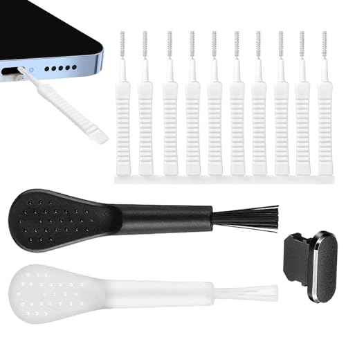 Kit de cepillo de limpieza de puerto de teléfono celular – 13 herramientas de limpieza antideslizantes para puertos de carga | Uso para teléfonos, auriculares, cámaras, portátiles y teclados |