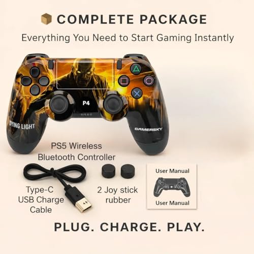 Image of Maizic Smarthomea Funetic Zombie Survival Game Themed Bluetooth Wireless P4 Gaming Controller | PC, Smartphone | Dual Vibration, Turbo, Touchpad, Type-C Fast Charging, 10hr Battery