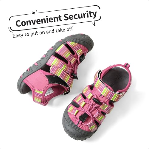 Image of DREAM PAIRS Boys Girls Closed-Toe Outdoor Summer Water Sport Sandals for Toddler /Little /Big Kid