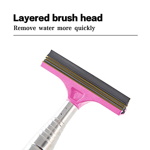 Jeseny JESZ004- 2 Pcs Car Rearview Mirror Wiper Telescopic Auto Mirror Squeegee Cleaner 98Cm Long Handle Car Cleaning Tool Mirror Glass Mist Cleaner  thumb #4